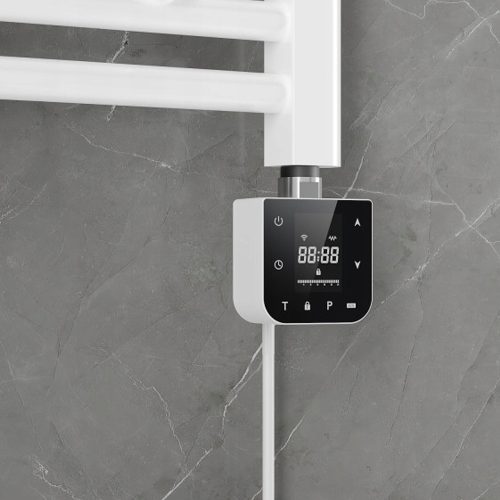 Wifi-s fűtőpatron törölközőszárító radiátorhoz digitális hőközabályozóval 400W fehér