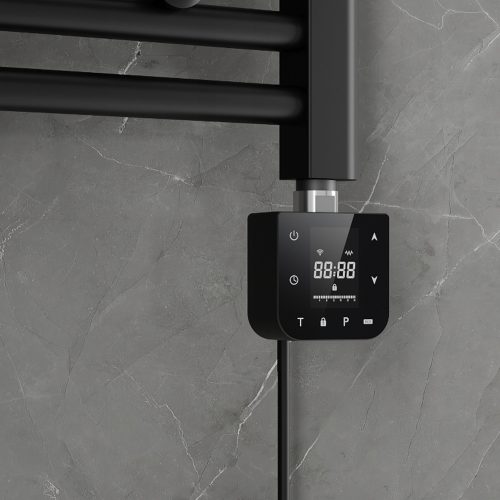 Wifi-s fűtőpatron törölközőszárító radiátorhoz digitális hőszabályozóval 400W fekete