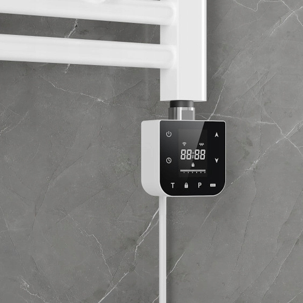 Wifi-s fűtőpatron törölközőszárító radiátorhoz digitális hőszabályozóval 600W fehér