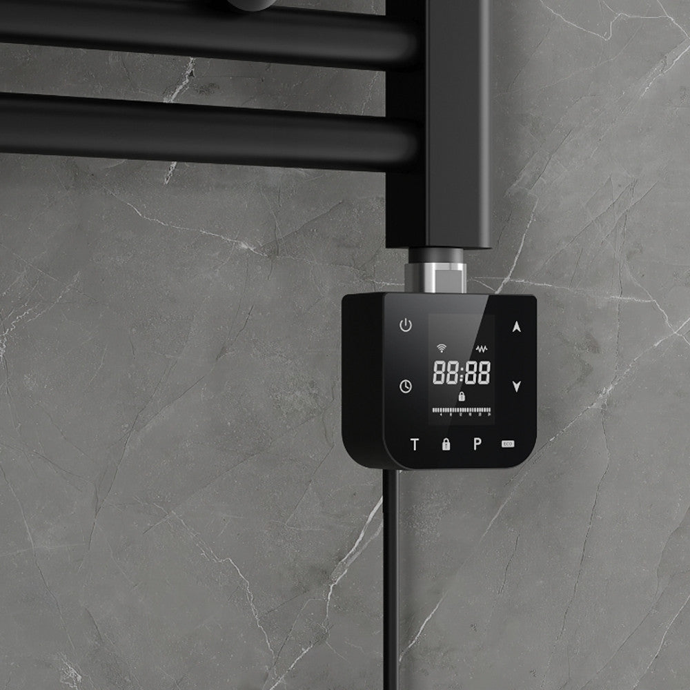 Wifi-s fűtőpatron törölközőszárító radiátorhoz digitális hőszabályozóval 600W fekete