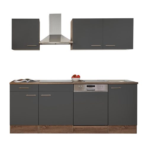 Yorki 220 konyhabútor yorki tölgy korpusz,selyemfényű antracit fronttal