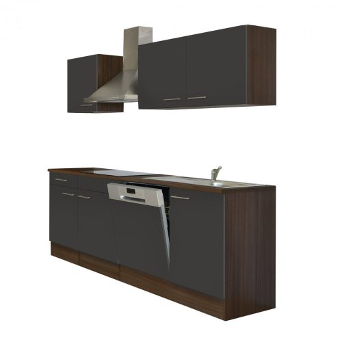 Yorki 220 konyhabútor yorki tölgy korpusz,selyemfényű antracit fronttal