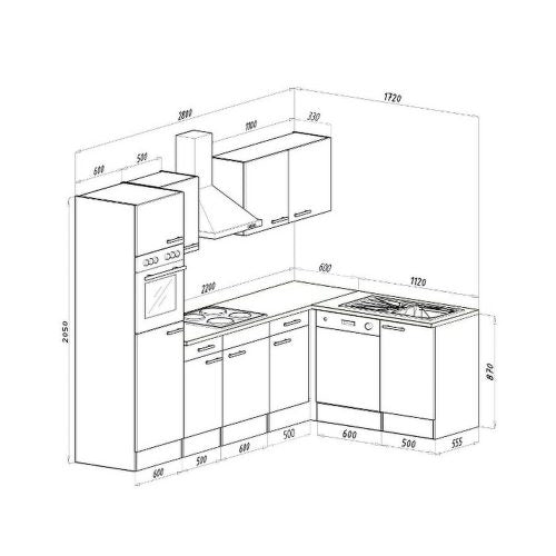 Yorki 280 sarok konyhabútor sonoma tölgy korpusszal, selyemfényű antracit fronttal