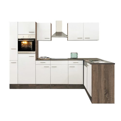 Yorki 310 sarok konyhabútor sötét és mikrohullámú sütős kivitelben