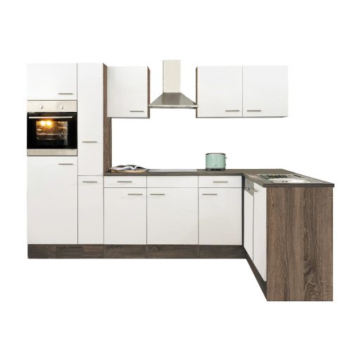 Yorki 310 sarok konyhabútor sötét és mikrohullámú sütős kivitelben