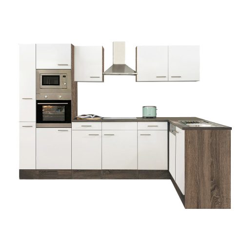 Yorki 310 sarok konyhabútor sötét és mikrohullámú sütős kivitelben