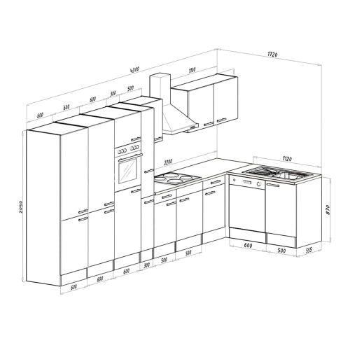 Yorki 430 konyhabútor alulfagyasztós hűtős kivitelben