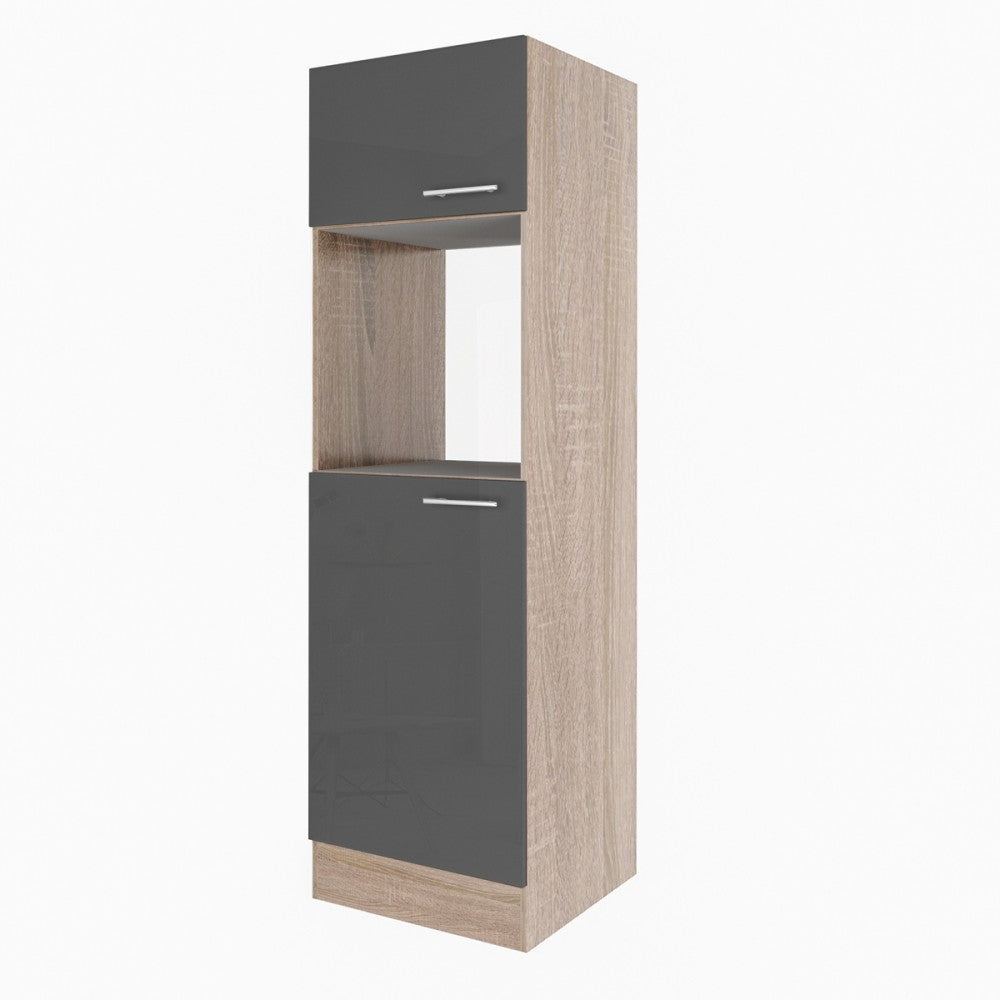 Yorki 60-as kamraszekrény sonoma tölgy korpusz, selyemfényű antracit fronttal.