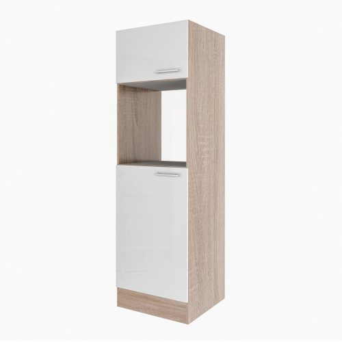 Yorki 60-as kamraszekrény sonoma tölgy korpusz selyemfényű fehér fronttal