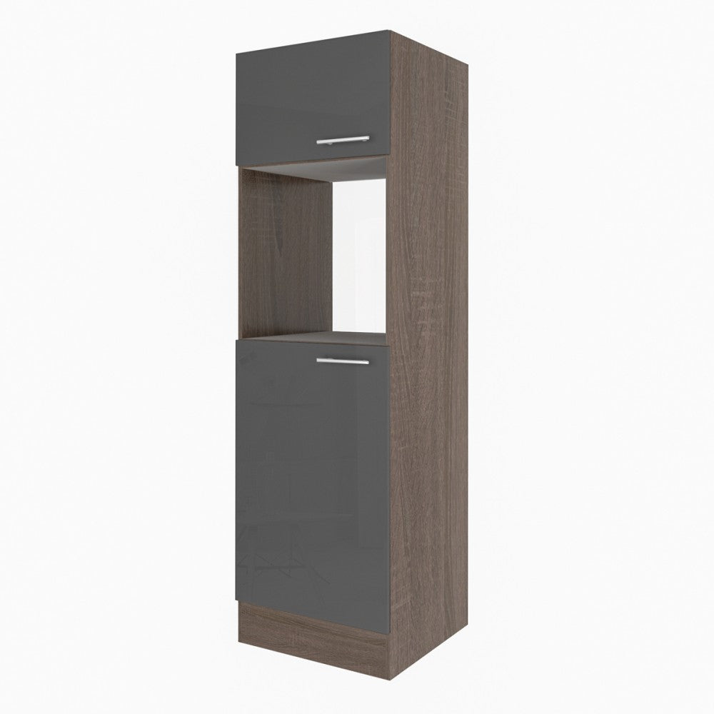 Yorki 60-as kamraszekrény yorki tölgy korpusz selyemfényű antracit fronttal