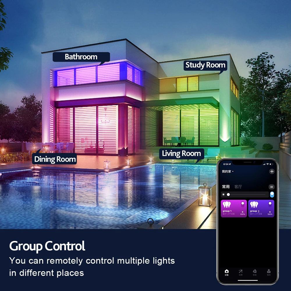 Okos WiFi mennyezeti LED lámpa 30W/48W RGBCW hangvezérléssel - Otthoni szoba dekoráció Google Alexa-val