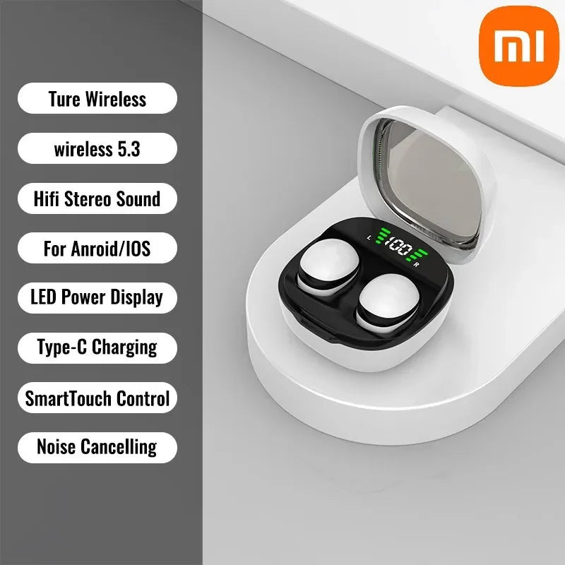 Xiaomi Bluetooth 5.3 Mini-Headset, HD-HiFi-Ohrhörer, unsichtbare Kopfhörer für Schlaf, Spiele und Sport, Touch-Steuerung für Damen und Herren 