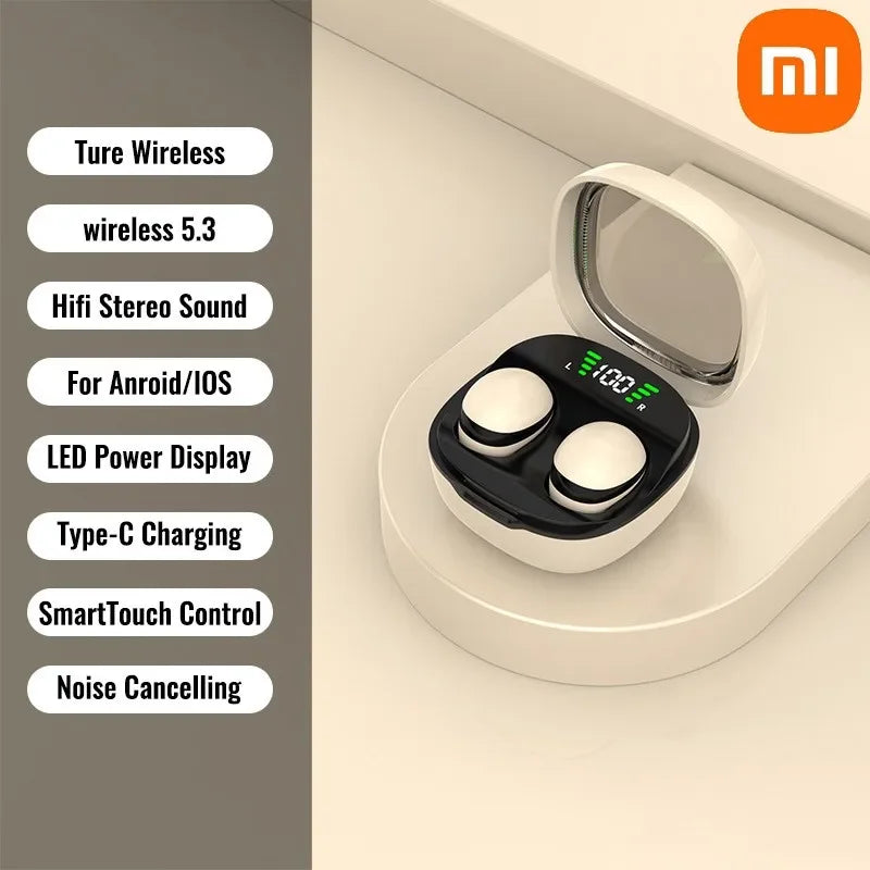 Xiaomi Bluetooth 5.3 Mini-Headset, HD-HiFi-Ohrhörer, unsichtbare Kopfhörer für Schlaf, Spiele und Sport, Touch-Steuerung für Damen und Herren 