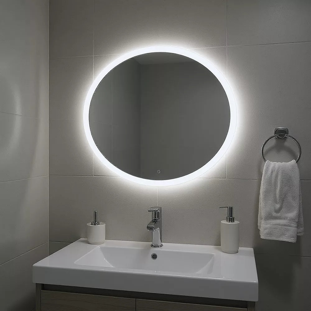 Dea 80 mirror with LED lighting