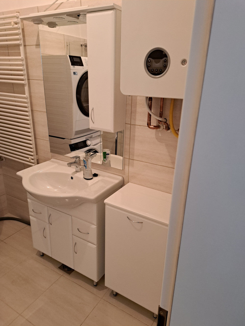 Bianca Plus 75 komplett fürdőszobabútor, sonoma tölgy színben, jobbos nyitási irány