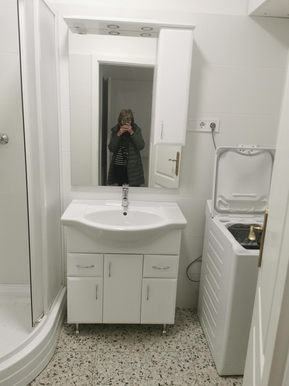 Bianca Plus 75 komplett fürdőszobabútor, sonoma tölgy színben, jobbos nyitási irány