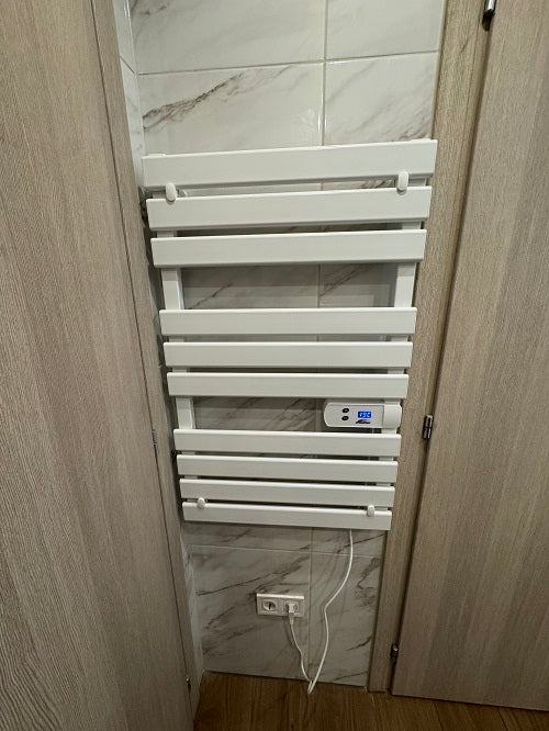 Elektromos törölközőszárító radiátor 500W fehér