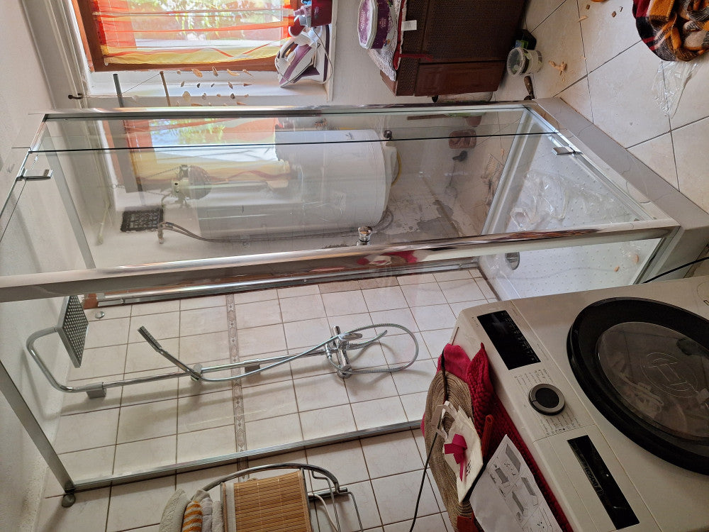 Flexi 80x80 cm falsíkra szerelhető szögletes zuhanykabin zuhanytálca nélkül fekete