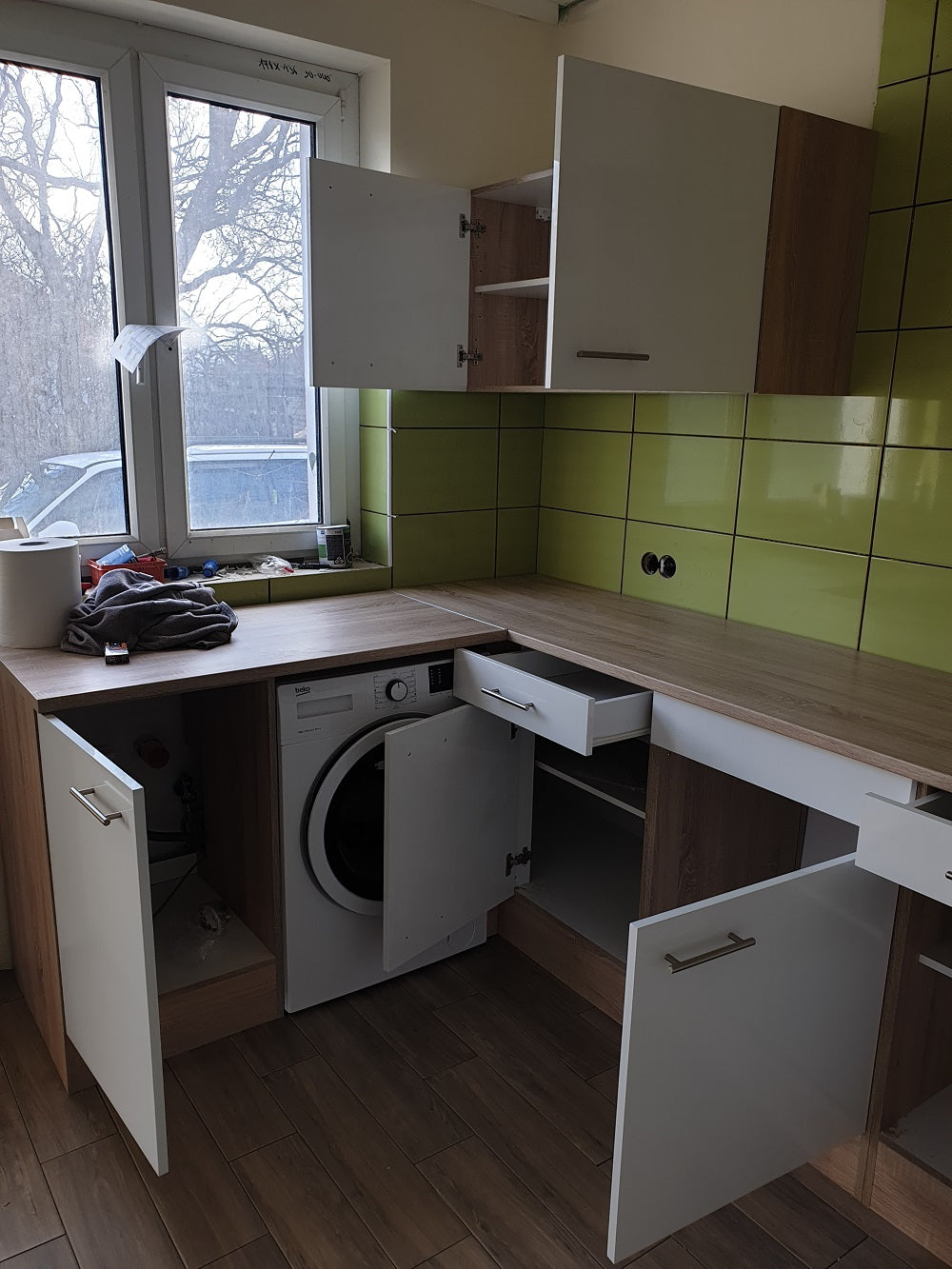 Yorki 340 sarok konyhabútor felülfagyasztós hűtős kivitelben