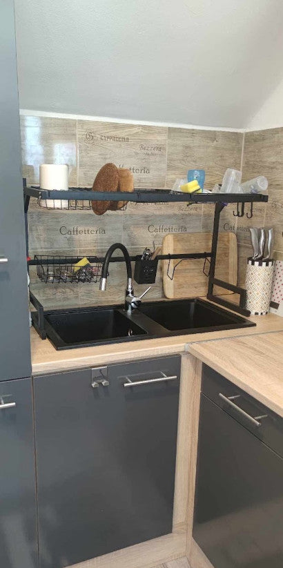 Yorki 370 sarok konyhabútor sötét és mikrohullámú sütős kivitelben