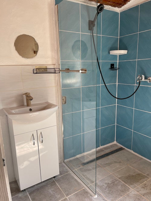 River walk in zuhanyfal 70x190 cm fekete