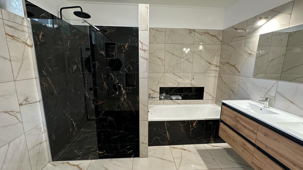 River walk in zuhanyfal 70x190 cm fekete