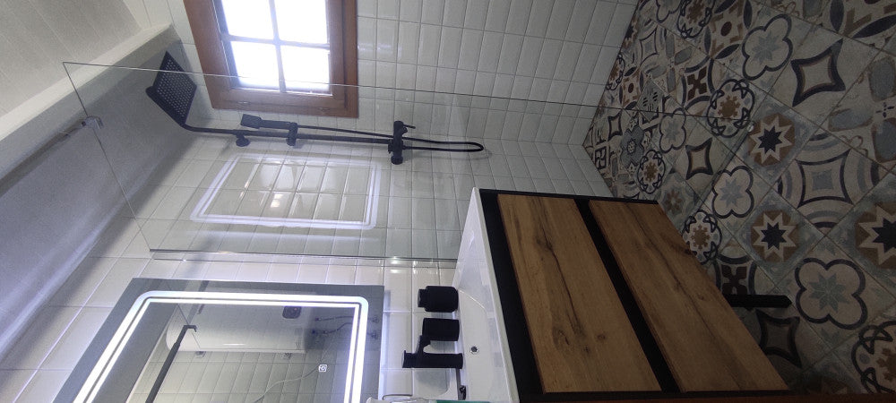 River walk in zuhanyfal 70x190 cm fekete