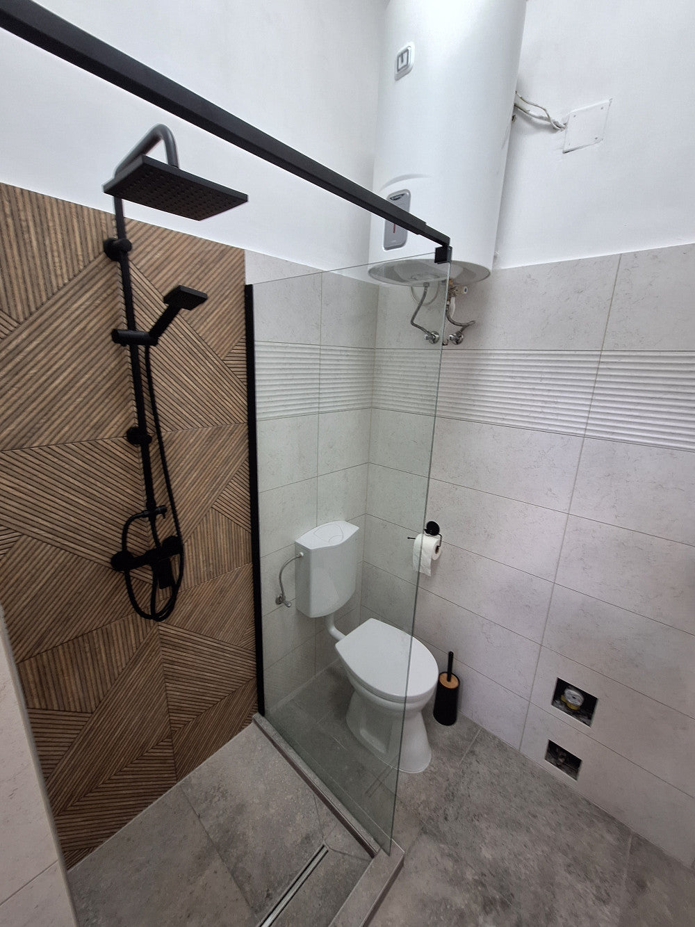 River walk in zuhanyfal 70x190 cm fekete