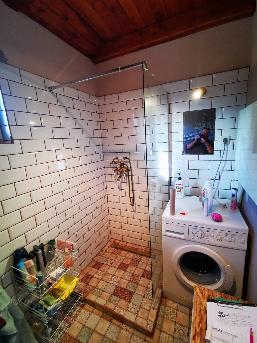 River walk in zuhanyfal 70x190 cm fekete