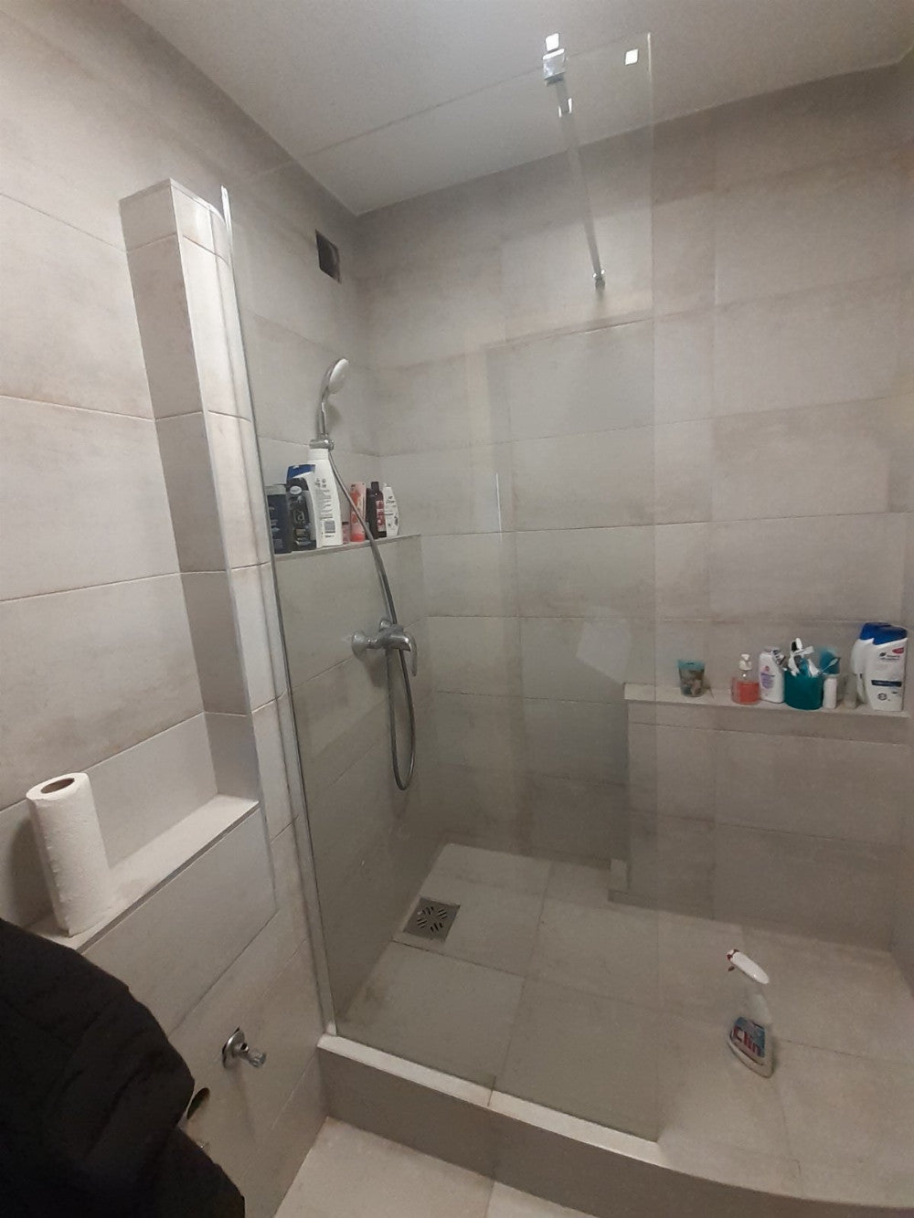 River walk in zuhanyfal 70x190 cm fekete