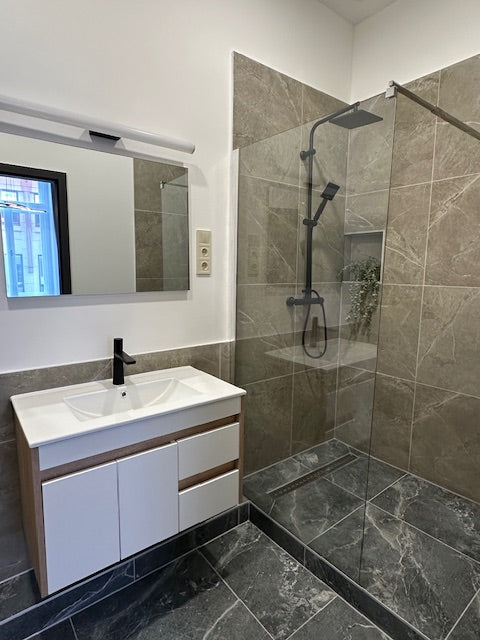 River walk in zuhanyfal 70x190 cm fekete